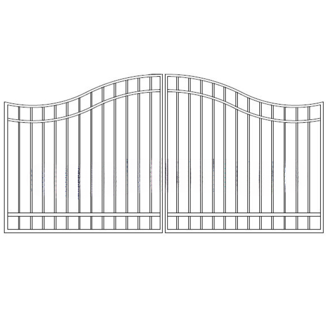 DuraGate Bell Curve Driveway Gate - Dual / 12' W x 4' H