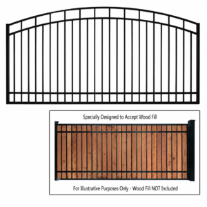 DuraGate Arch Top Driveway Gate - Single / Accepts Wood Infill - 14' W x 5' H